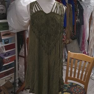 Forest green beach cover up